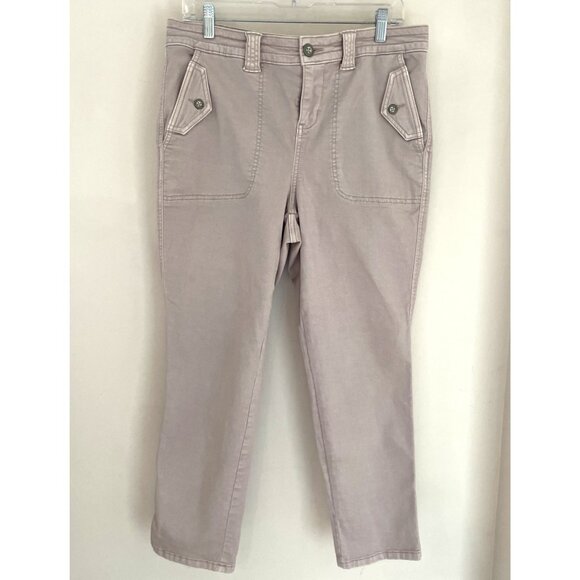 Torrid Military Crop Pant Women's 18 Taupe Pale Pink Twill Ankle Cargo Stretch - Picture 1 of 10